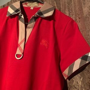 Burberry red polo shirt